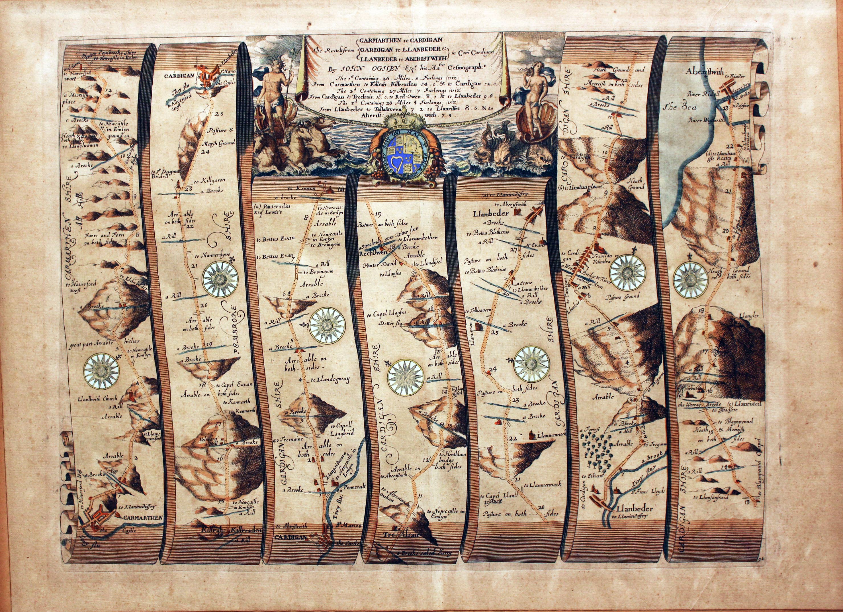 Carmarthen, Cardigan, Llanbadardfynydd, Aberystwyth John Ogilby