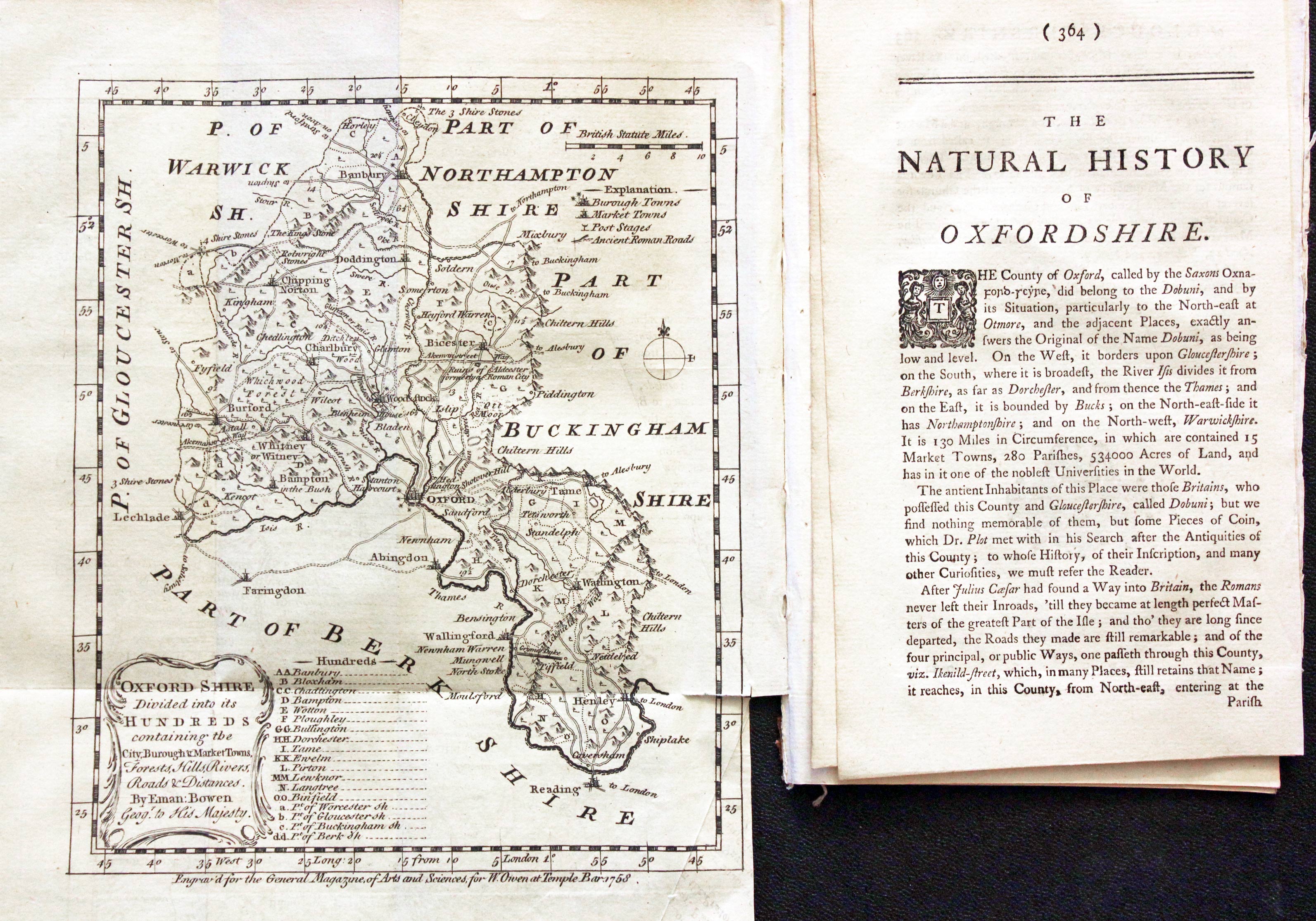 Oxfordshire, Emanuel Bowen, c.1761