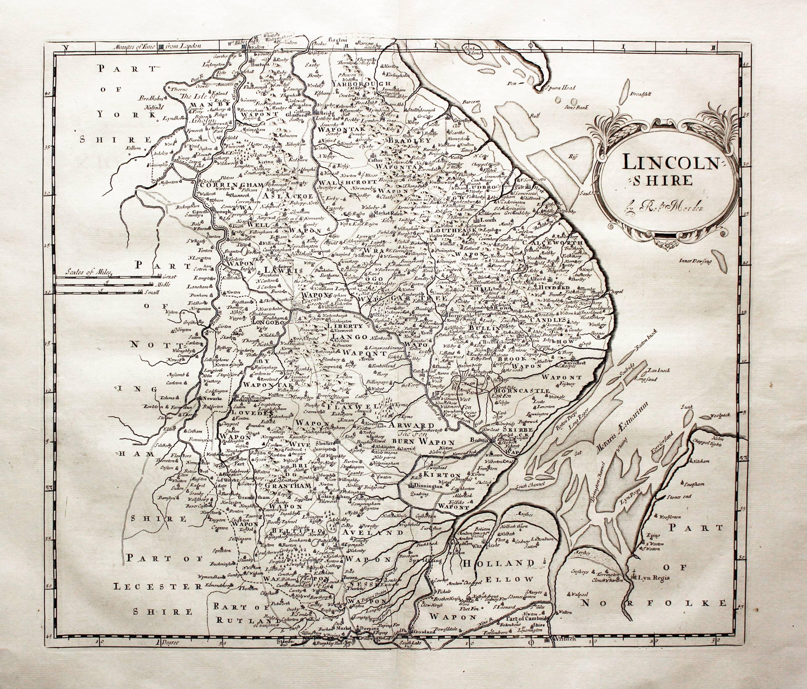 Map of Lincolnshire by Robert Morden  Map of Lincolnshire by Robert Morden