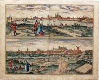 Plans of Orleans and Bourges by Geor Braun and Franz Hogenberg c.1588