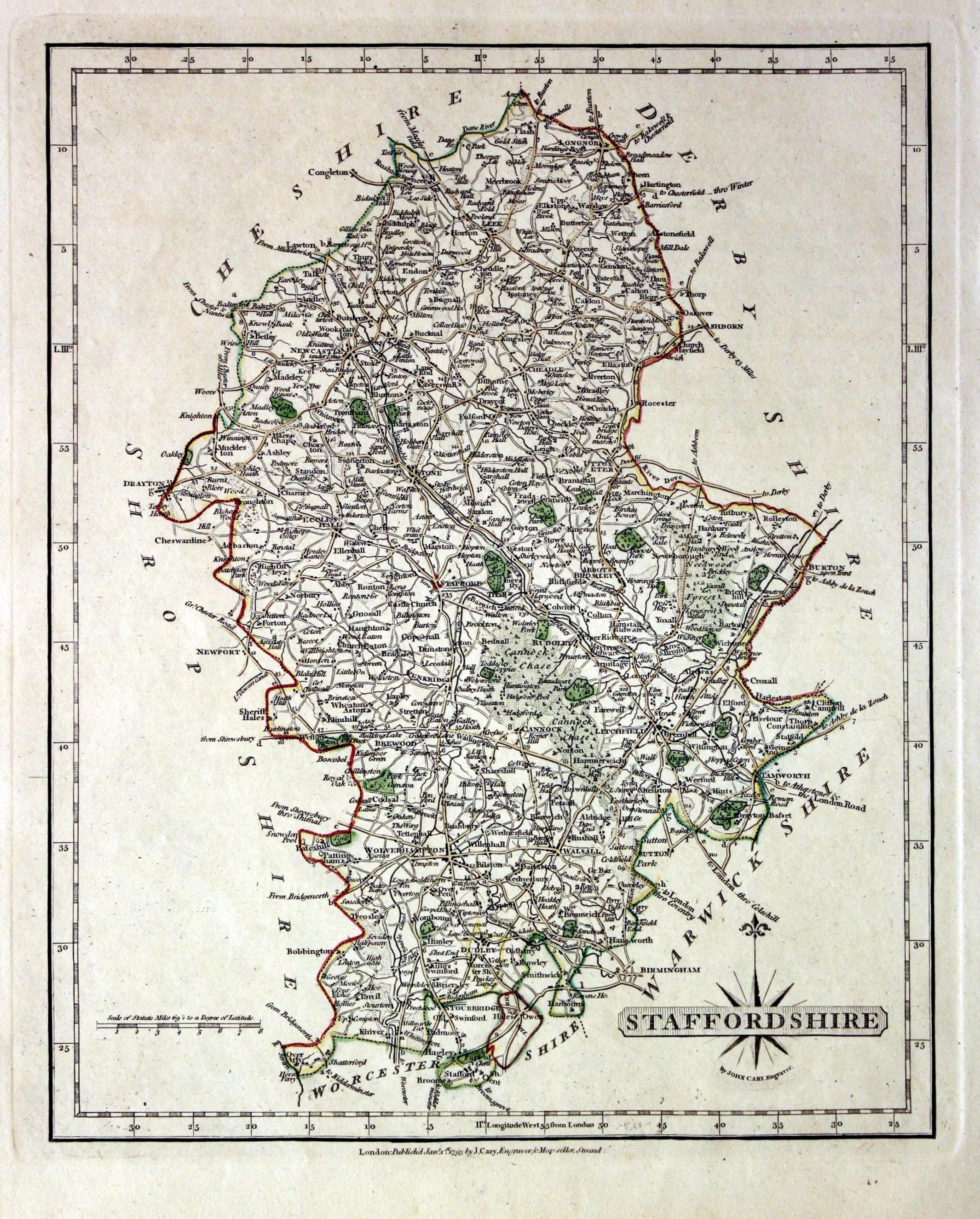 Staffordshire, John Cary, 1793
