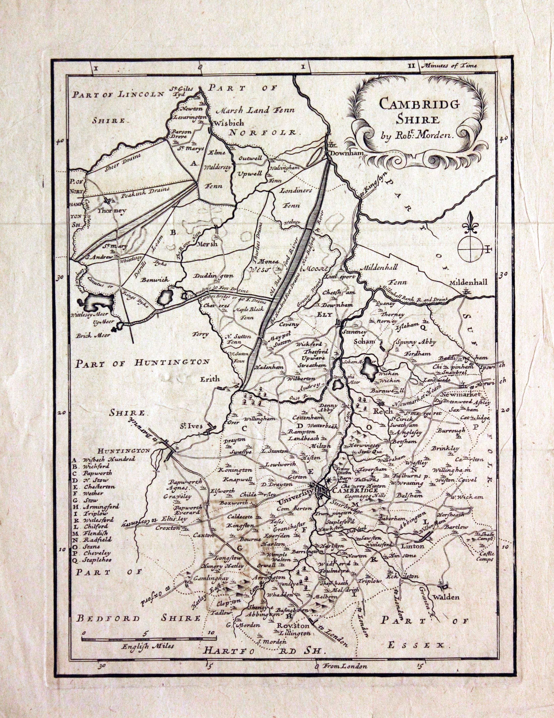 Cambridgeshire by Robert Morden, 1701  Cambridgeshire by Robert Morden, 1701