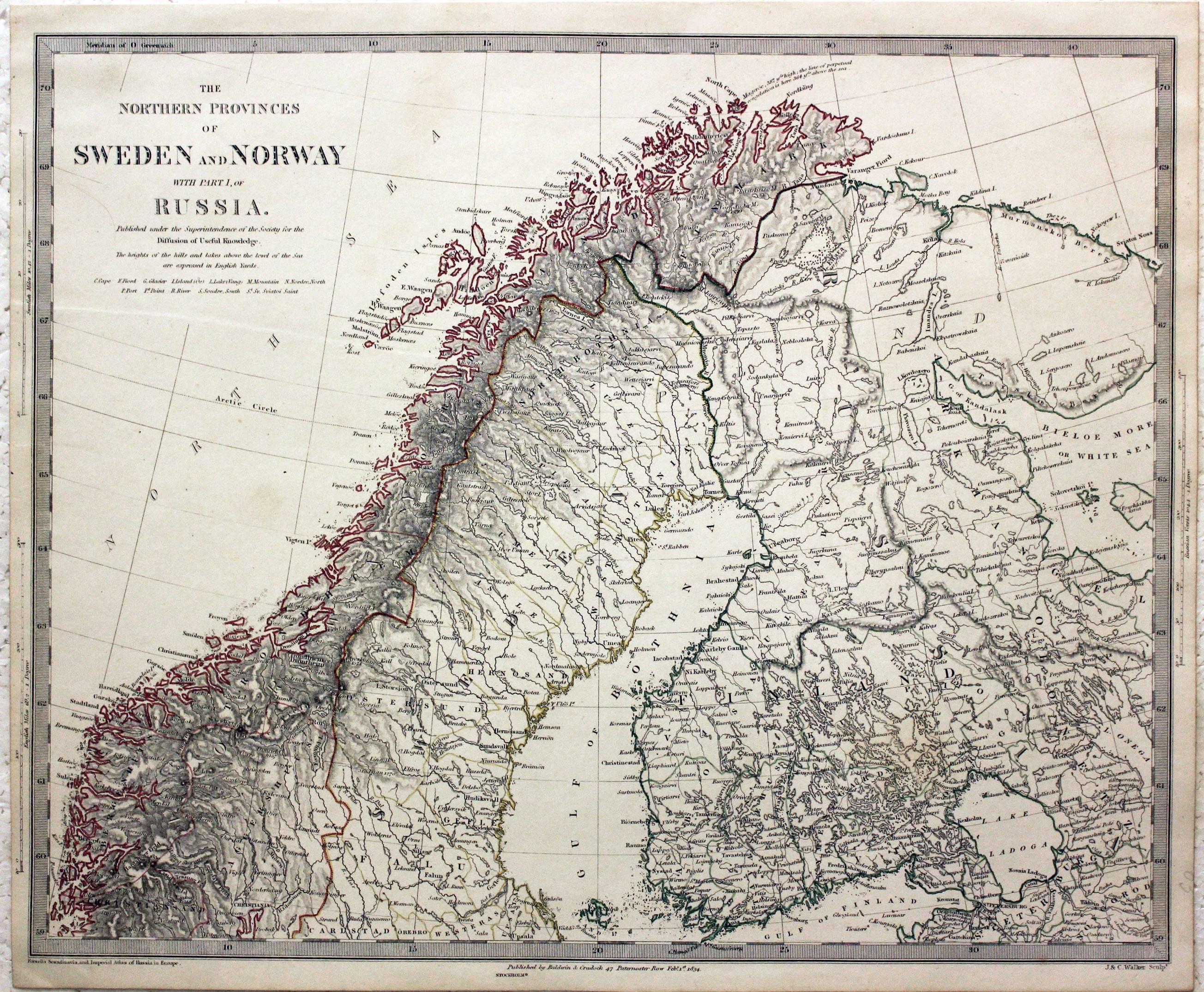 Sweden and Norway North, with Part I Russia, Includes Finland  SDUK