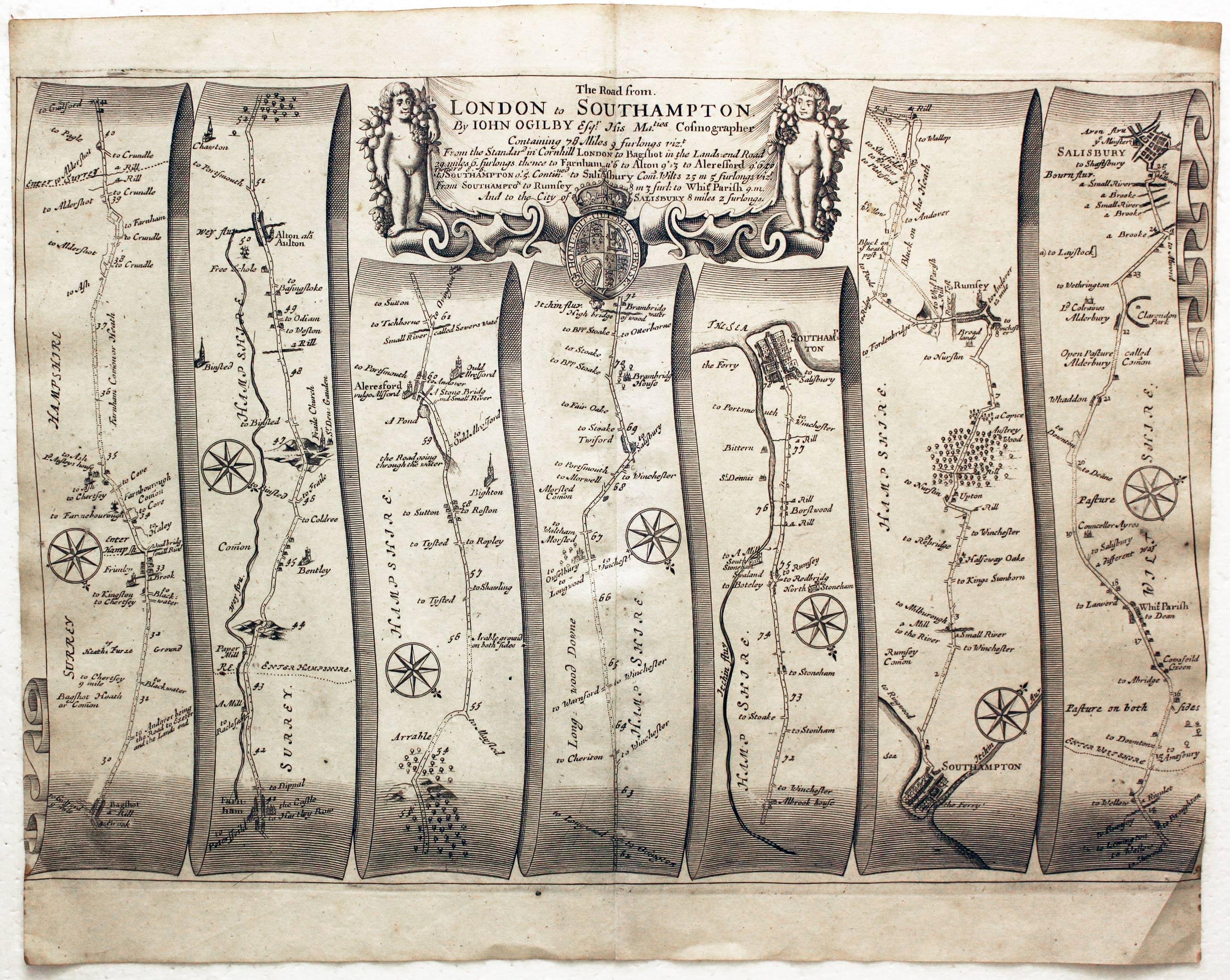London to Southampton. Bagshot, Farnham, Alton, Alresford, Southampton, Romsey, Salisbury  London to Southampton. Bagshot, Farnham, Alton, Alresford, Southampton, Romsey, Salisbury