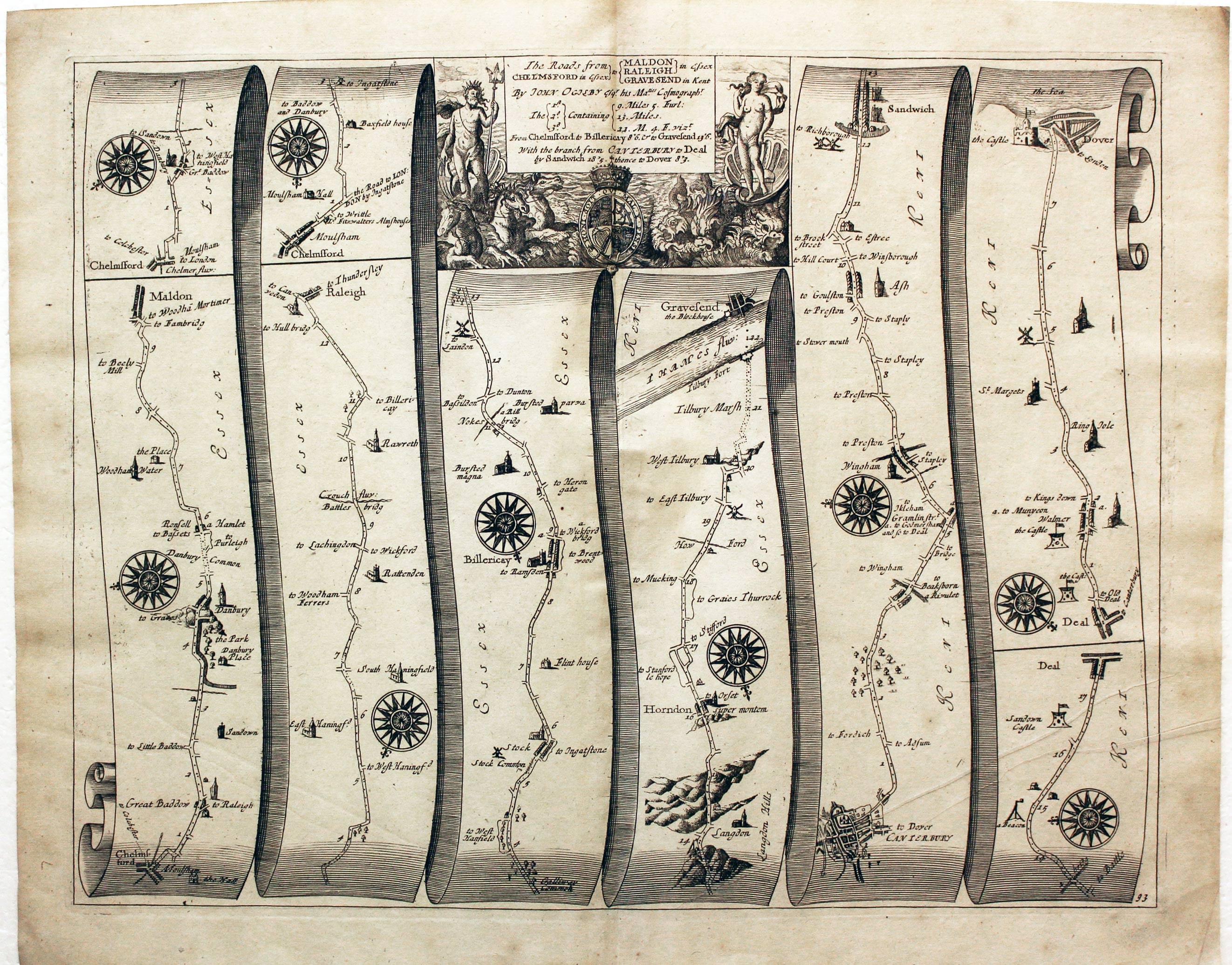 Chelmsford, Maldon / Rayleigh/Ingatestone, Billericay. Gravesend, Dover John Ogilby