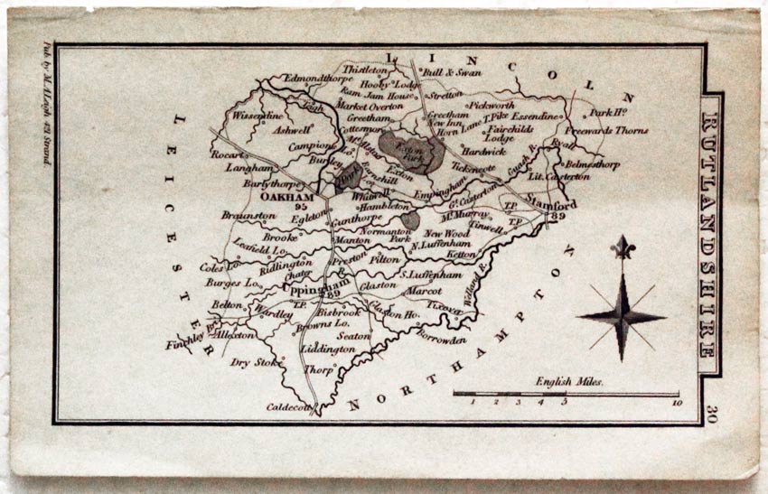 Map of Rutlandshire by Samuel Leigh c.1826