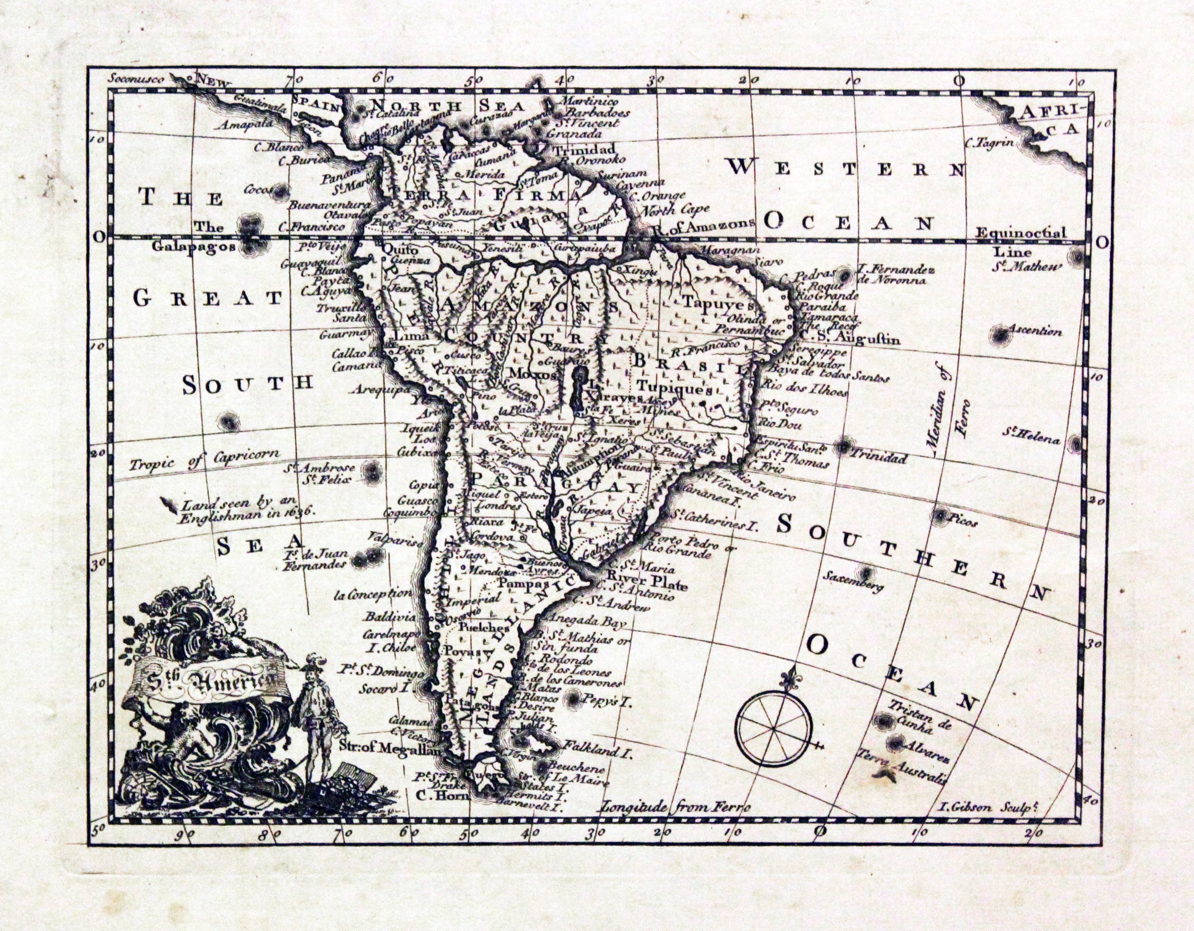 South America, Emanuel Bowen, 1761  South America, Emanuel Bowen, 1761