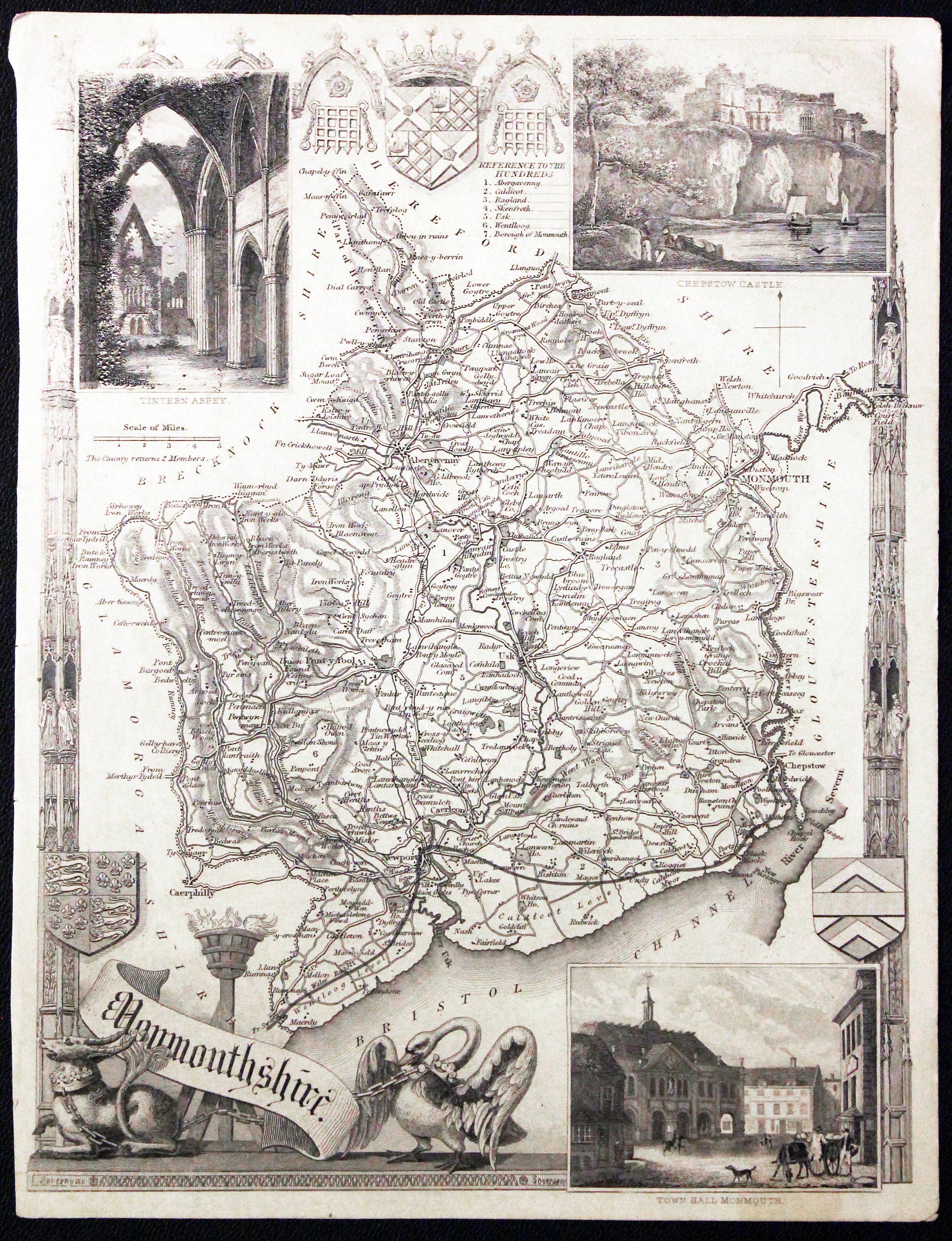 Map of Monmouthshire by Thomas Moule  Map of Monmouthshire by Thomas Moule
