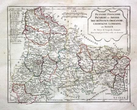 Flanders, Picardy, Isle de France, Robert de Vaugondy / Charles Francois Delamarche, 1812