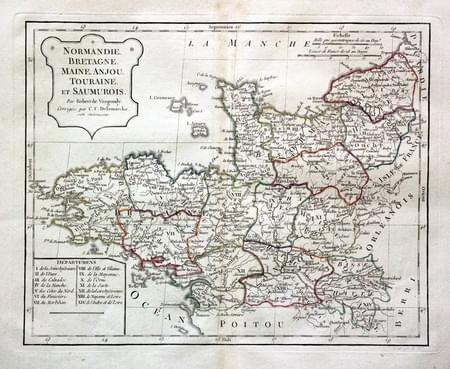 Normandy and Britanny, Vaugondy 1812