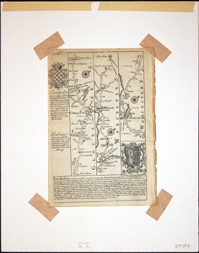 Merionethshire Road Map, Owen/Bowen c.1730