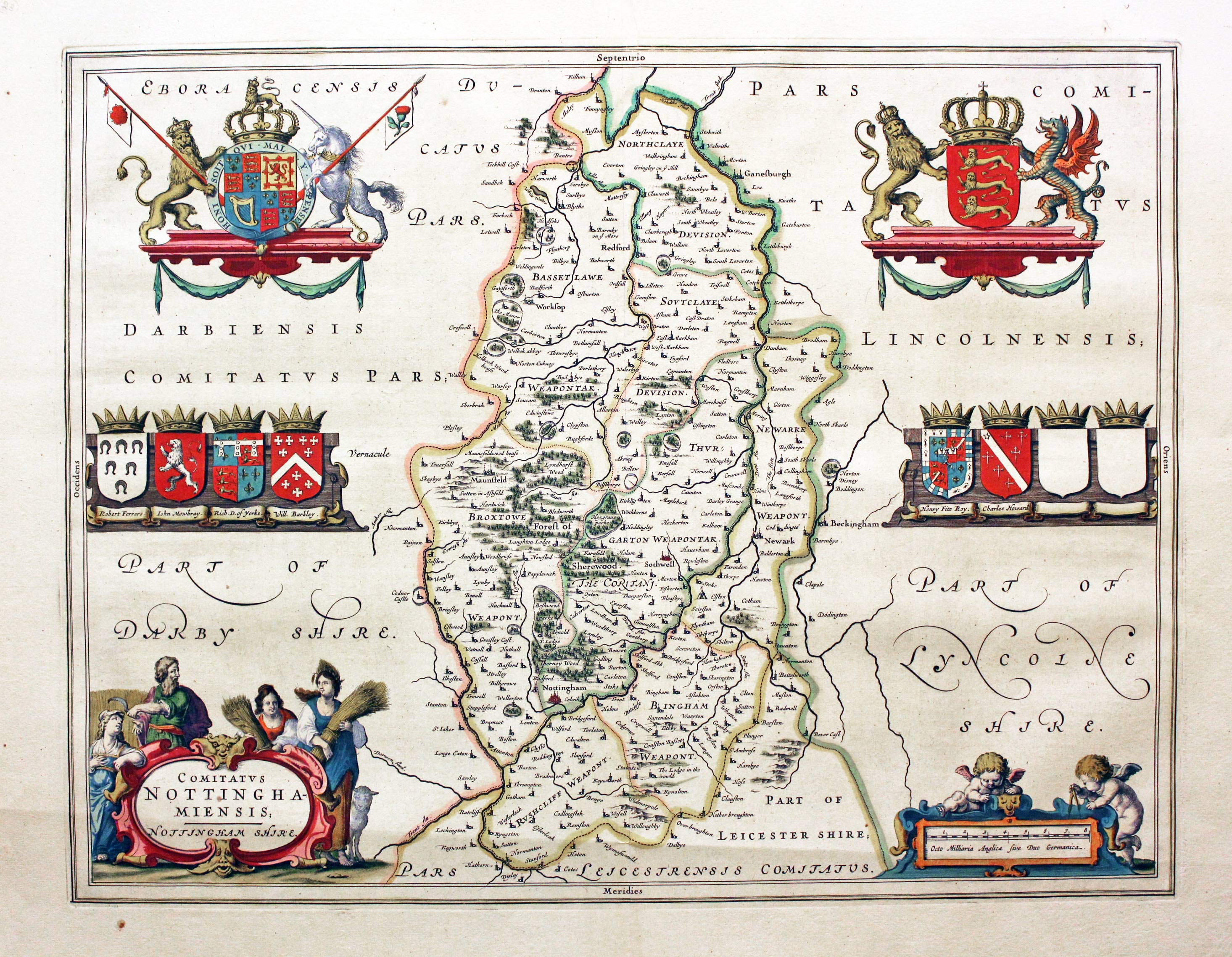 Nottinghamshire by Joan Blaeu  Nottinghamshire by Joan Blaeu