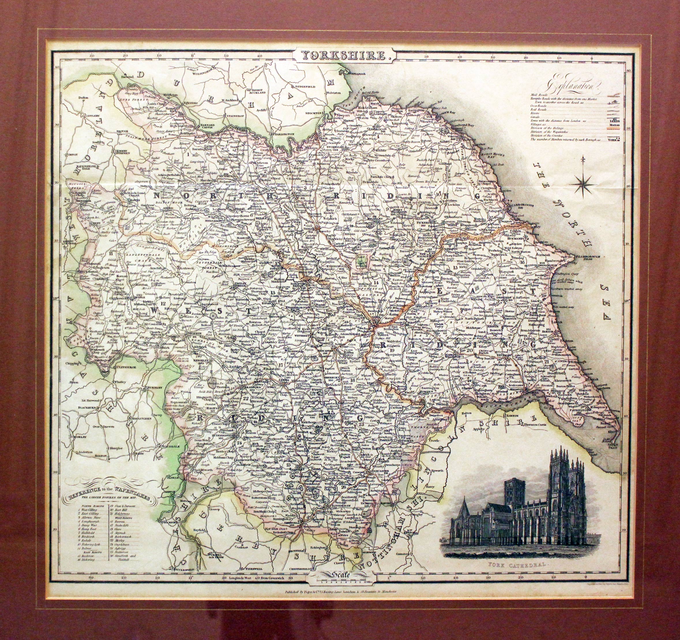 Map of Yorkshire by James Pigot  Map of Yorkshire by James Pigot
