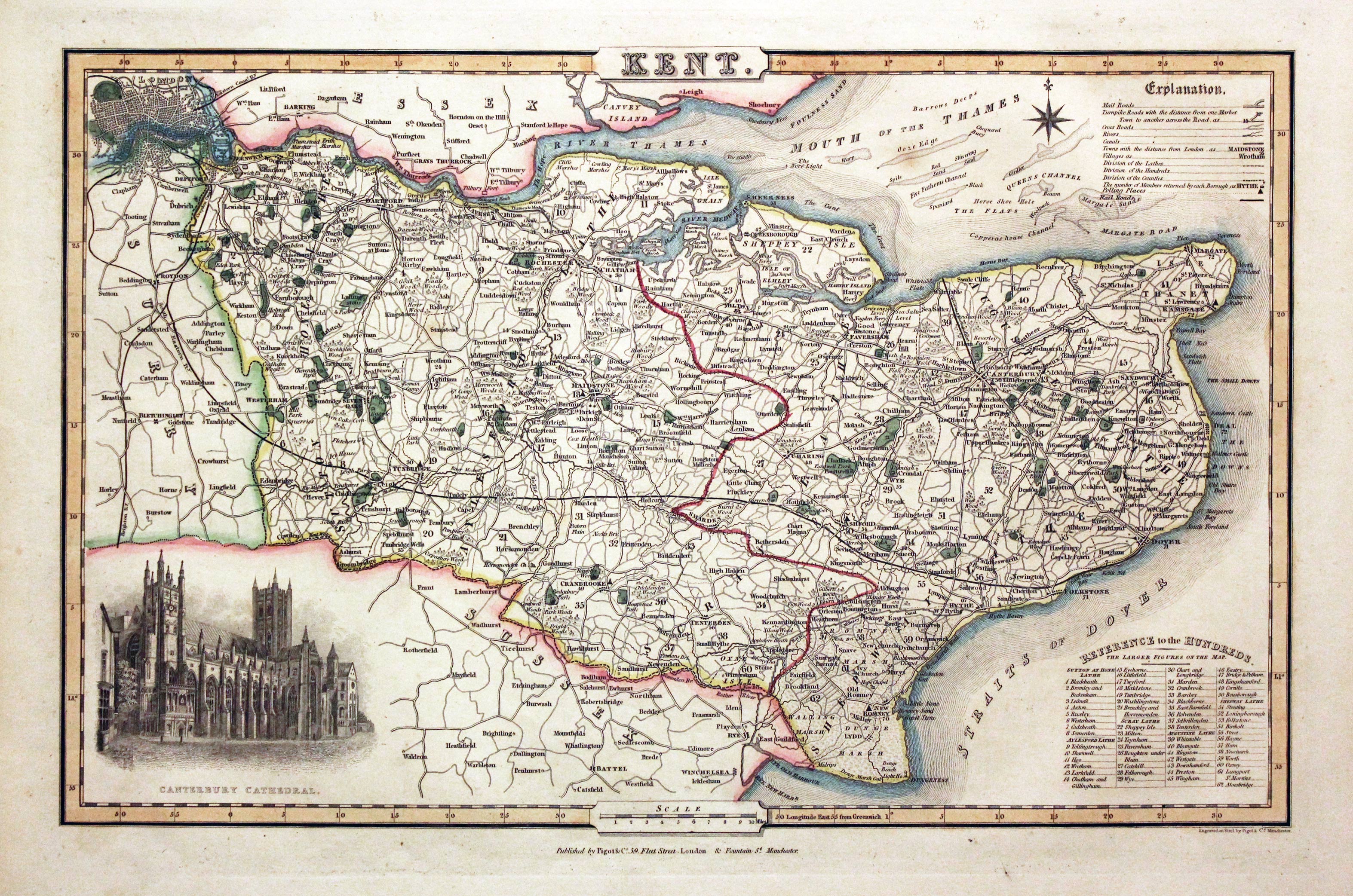 Map of Kent by James Pigot  Map of Kent by James Pigot