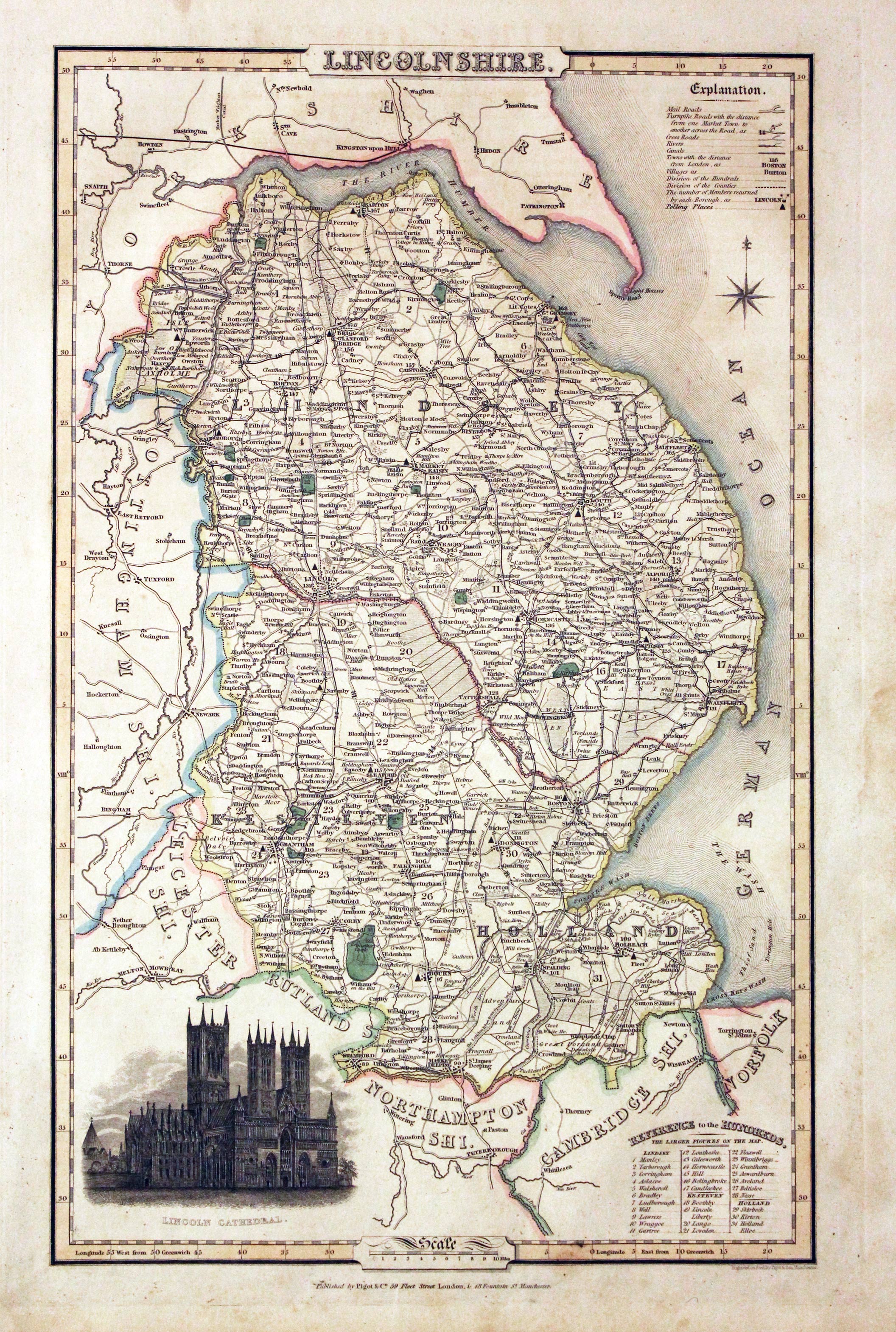 Map of Lincolsnhire by James Pigot  Map of Lincolsnhire by James Pigot