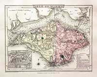 Map of the Isle of Wight by G. Cole and J. Roper 1810. Early hand colouring