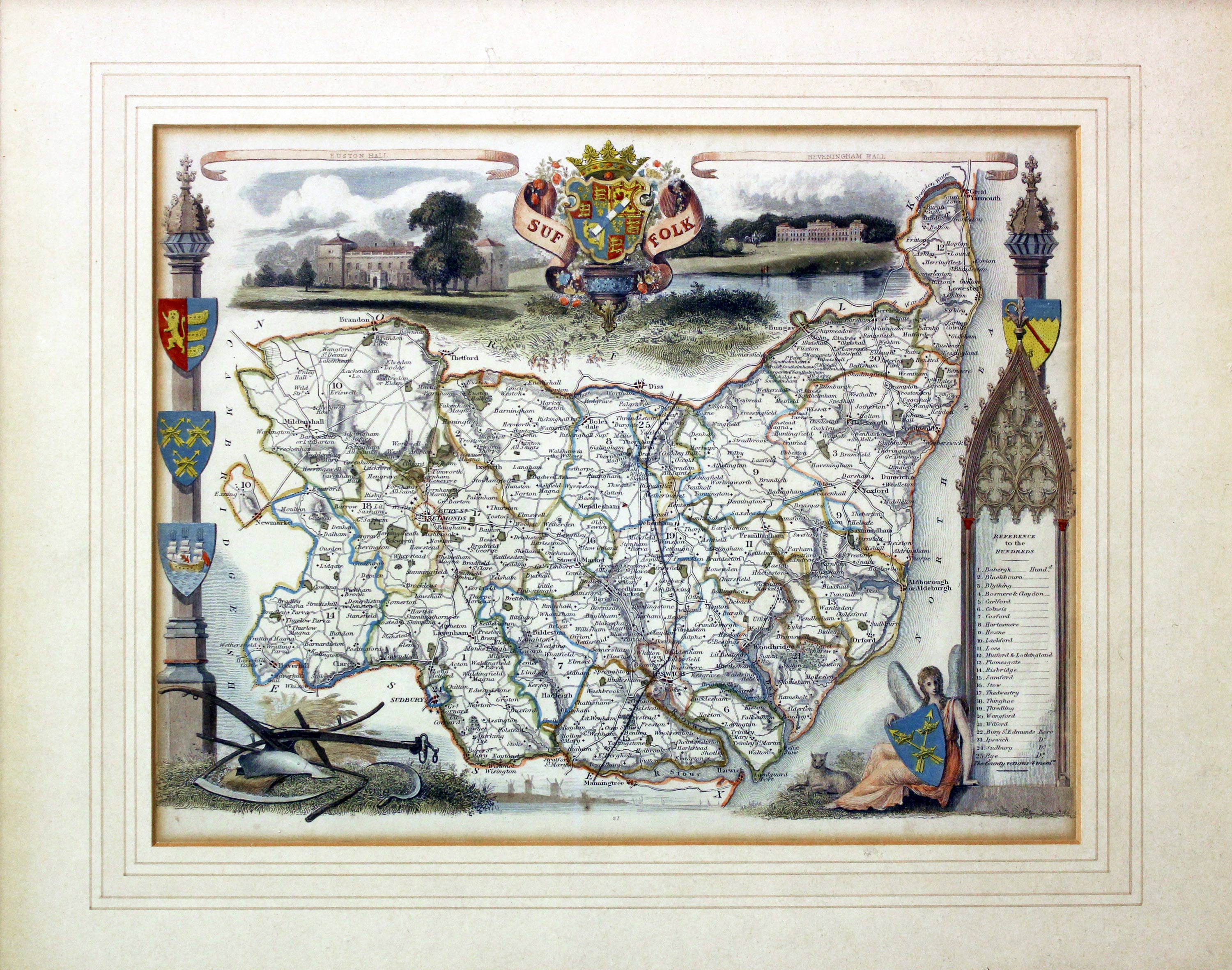Map of Suffolk by Thomas Moule  Map of Suffolk by Thomas Moule
