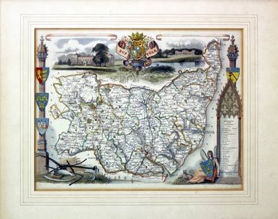  Map of Suffolk by Thomas Moule 