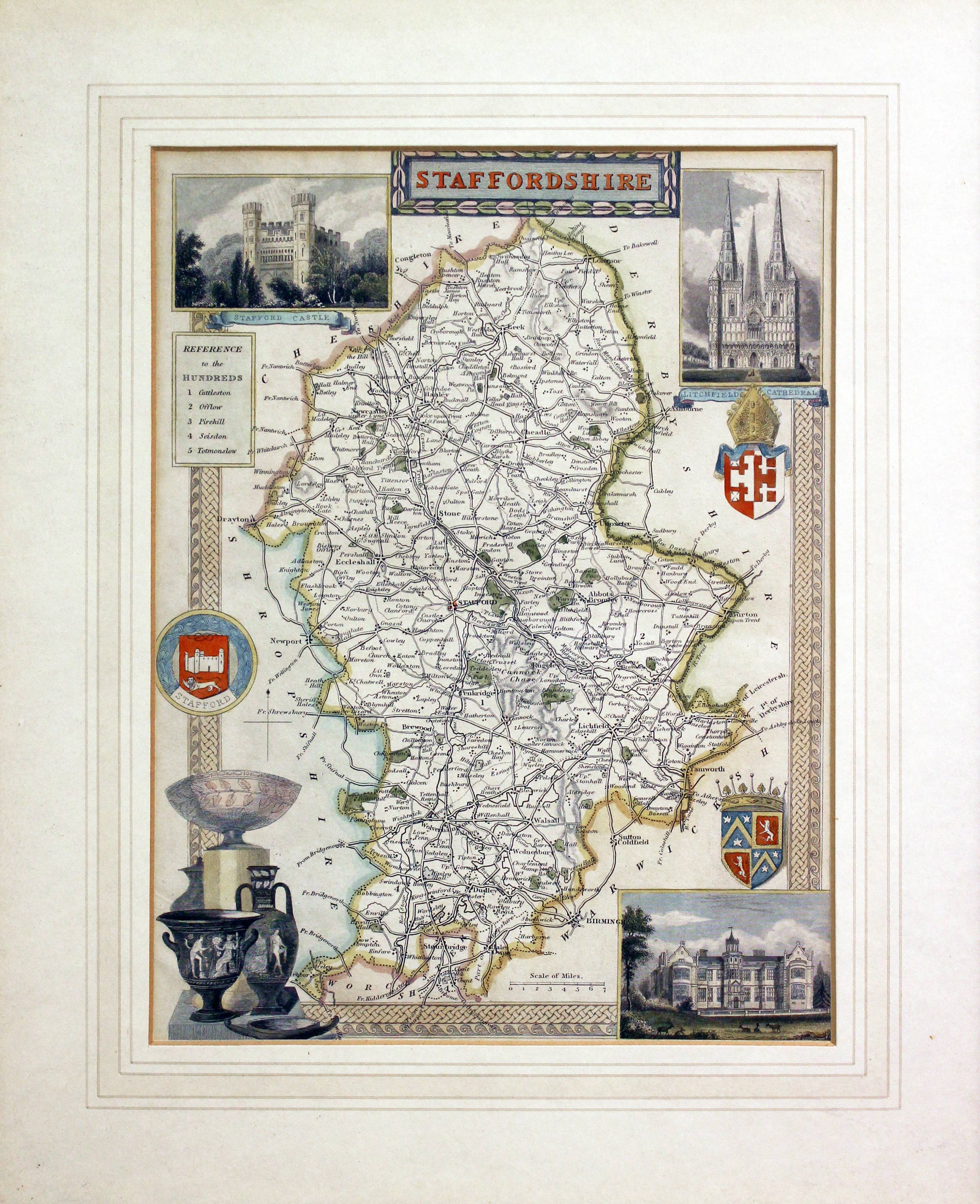 Map of Staffordshire by Thomas Moule  Map of Staffordshire by Thomas Moule