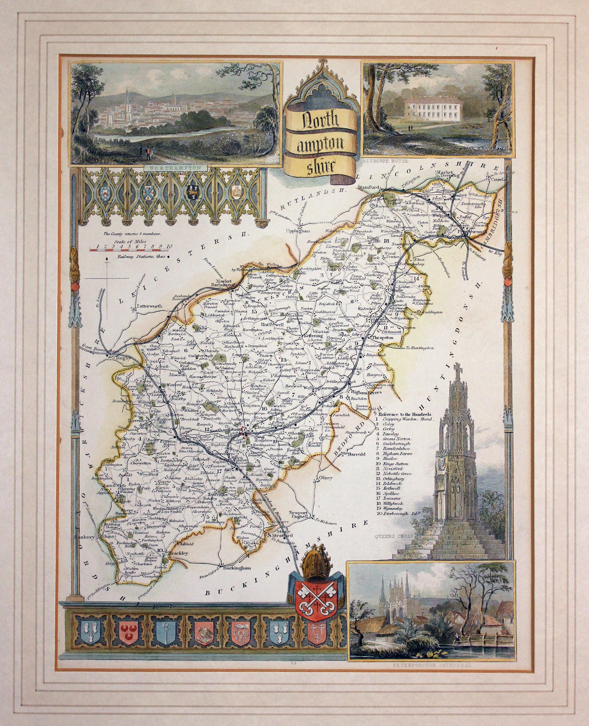 Map of Northamptonshire by Thomas Moule  Map of Northamptonshire by Thomas Moule