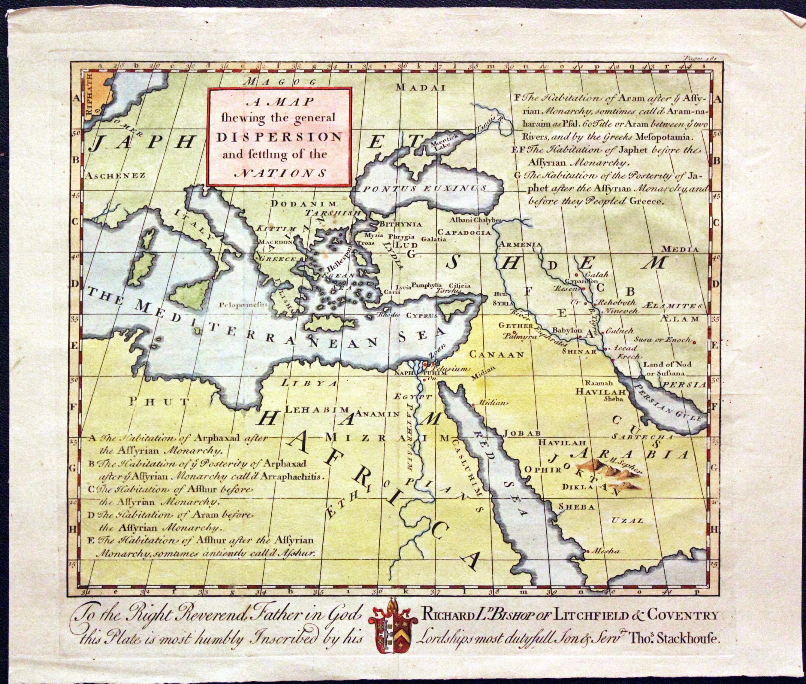 Dispersion of the Nations, Thomas Stackhouse, 1756  Dispersion of the Nations, Thomas Stackhouse, 1756