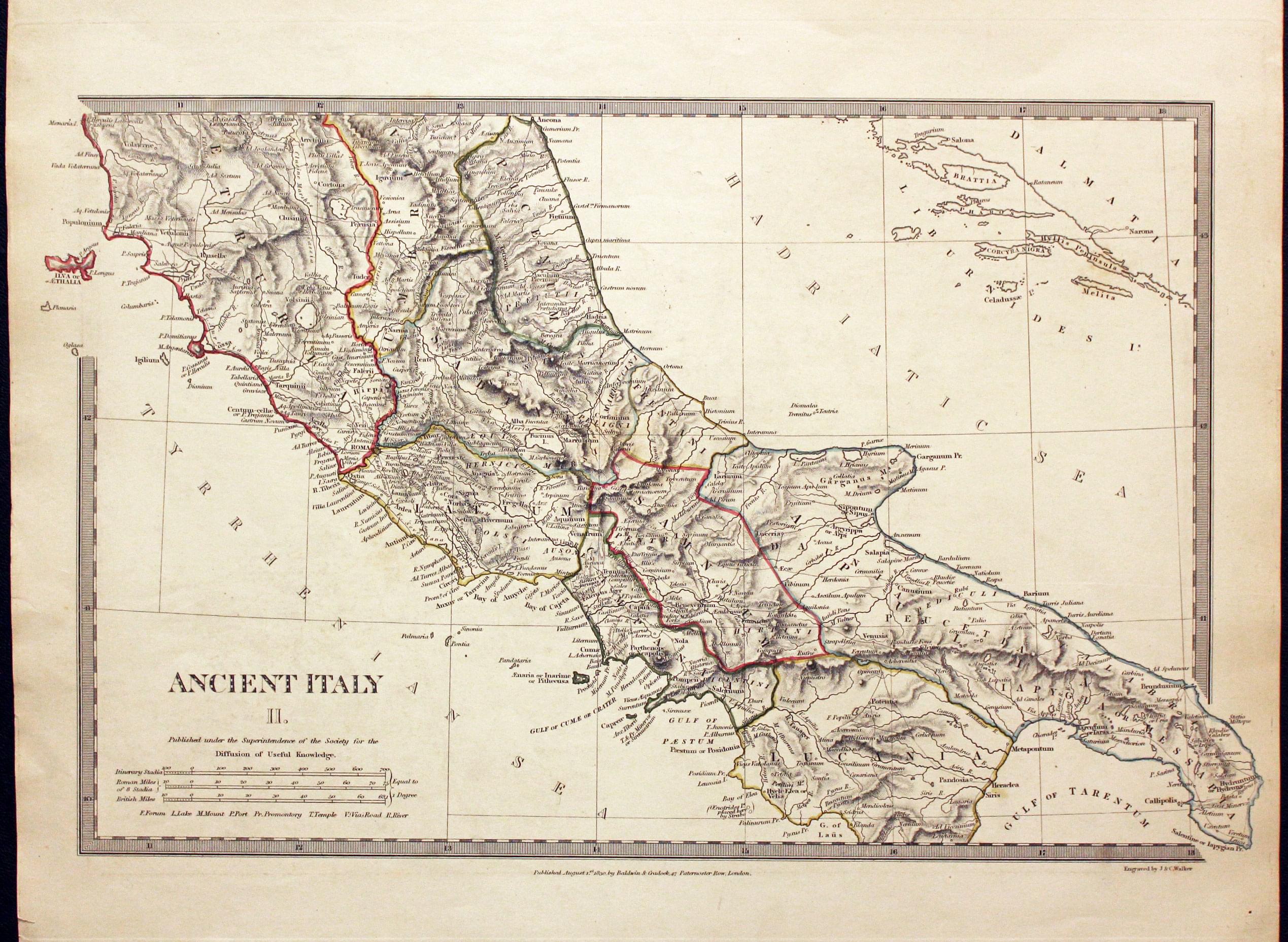 Italy Ancient II Elba to Gulf of Tarentium, SDUK 1830