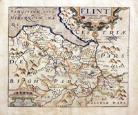  Map of Flintshire engraved by William Kip after Christopher Saxton 