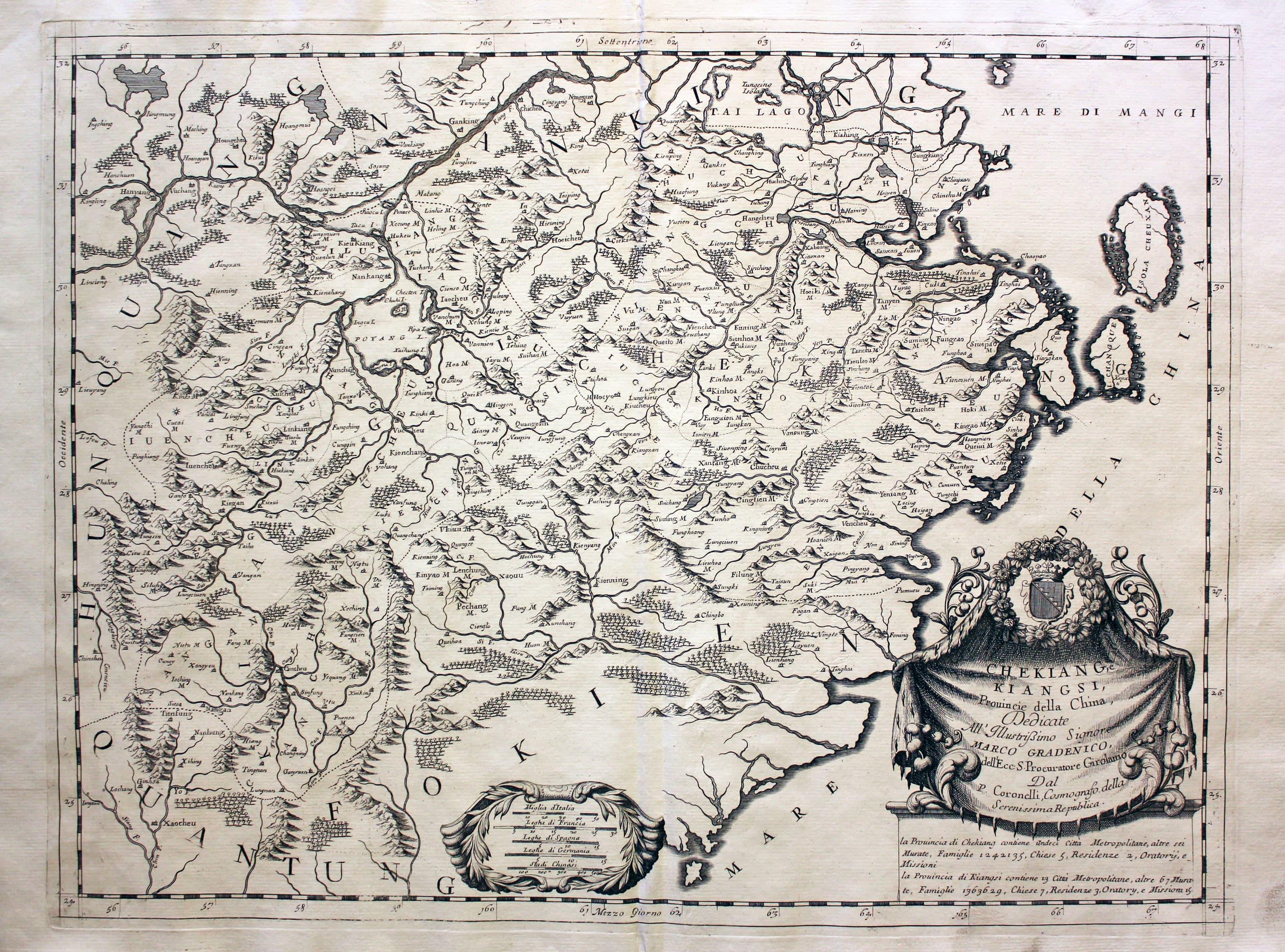 Chekiang and Kiangski, Vincenzo Coronelli, c.1696