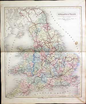 Map of England and Wales by John and Charles Walker 1851