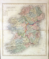 Map of Ireland by John and Charles Walker 1851