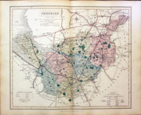  Map of Cheshire by John and Charles Walker 1851 