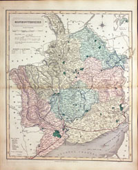 Map of Monmouthshire by John and Charles Walker 1851