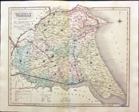 Map of Yorkshire East Riding by John and Charles Walker 1851