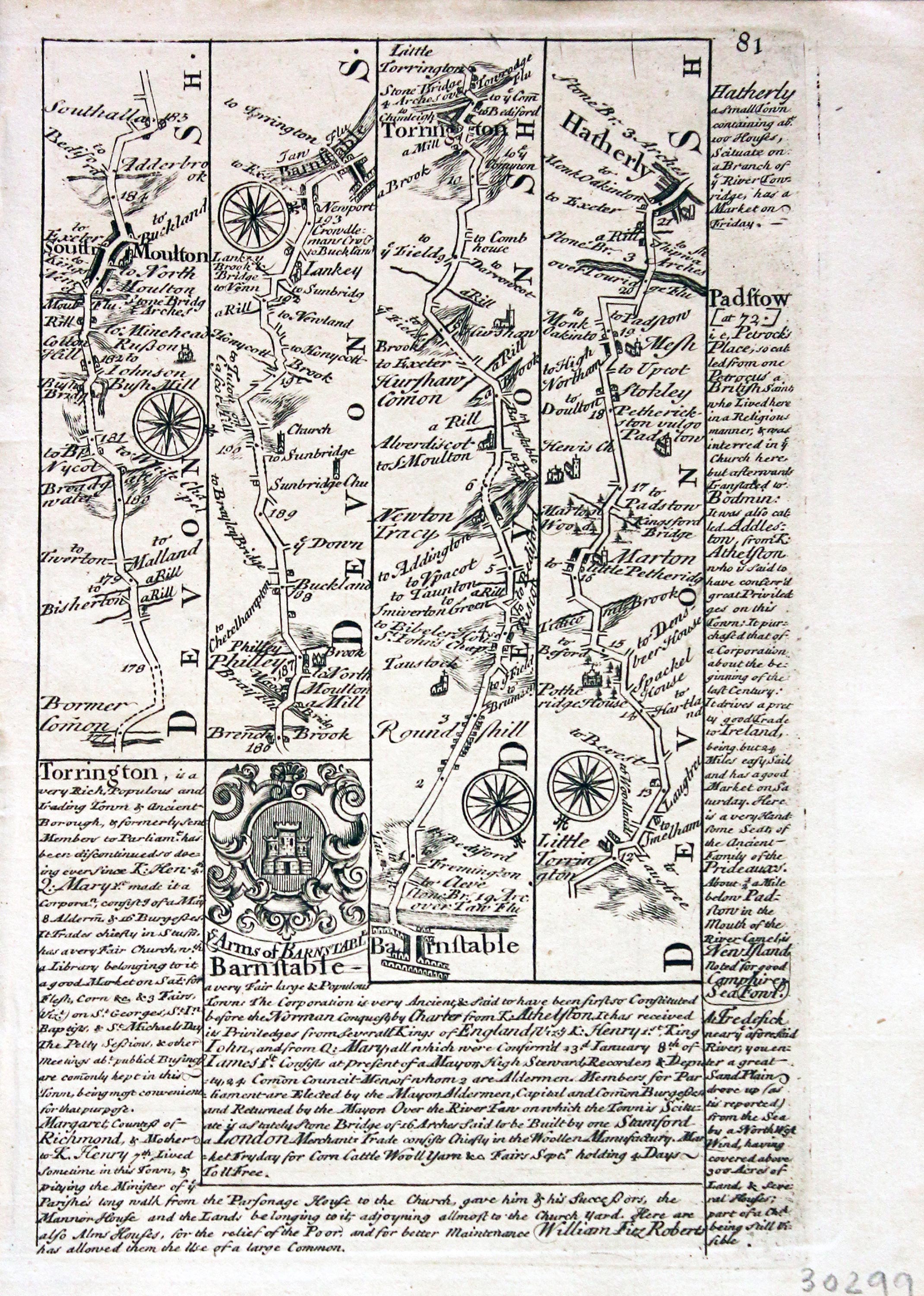 Road map Lamberhurst to Rye. Owen/Bowen c.1730