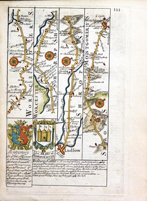 Road map Tenbury to Mongomery. Owen/Bowen c.1730
