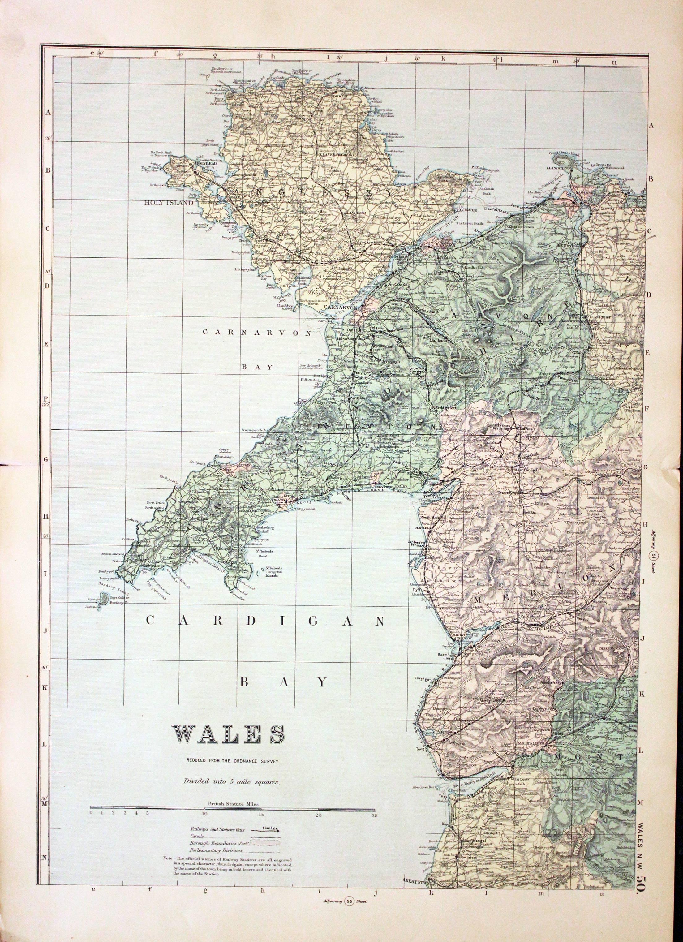 Map of Cornwall by Thomas Letts 1884