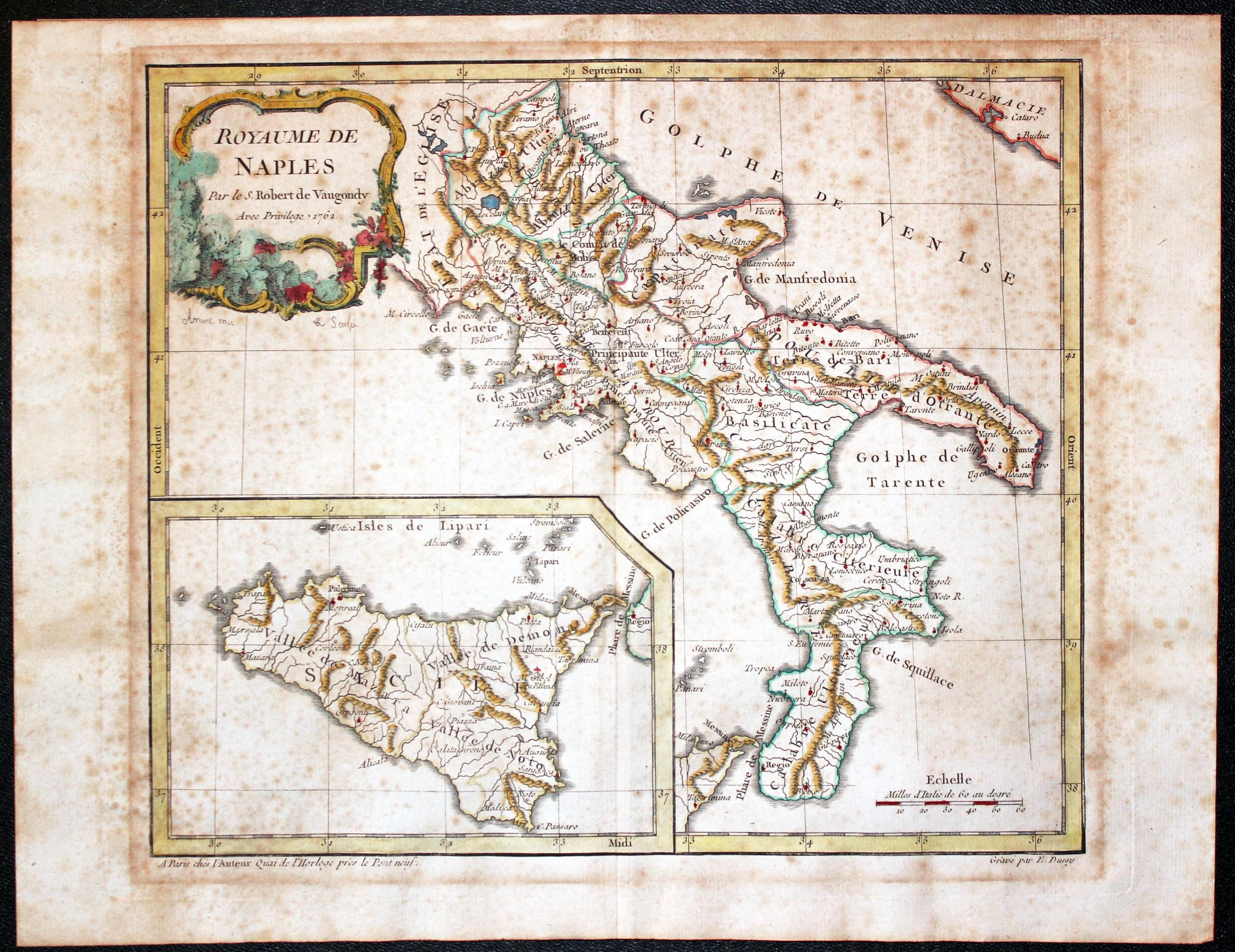 Kingdom of Naples, G. Robert de Vaugondy, 1762  Kingdom of Naples, G. Robert de Vaugondy, 1762