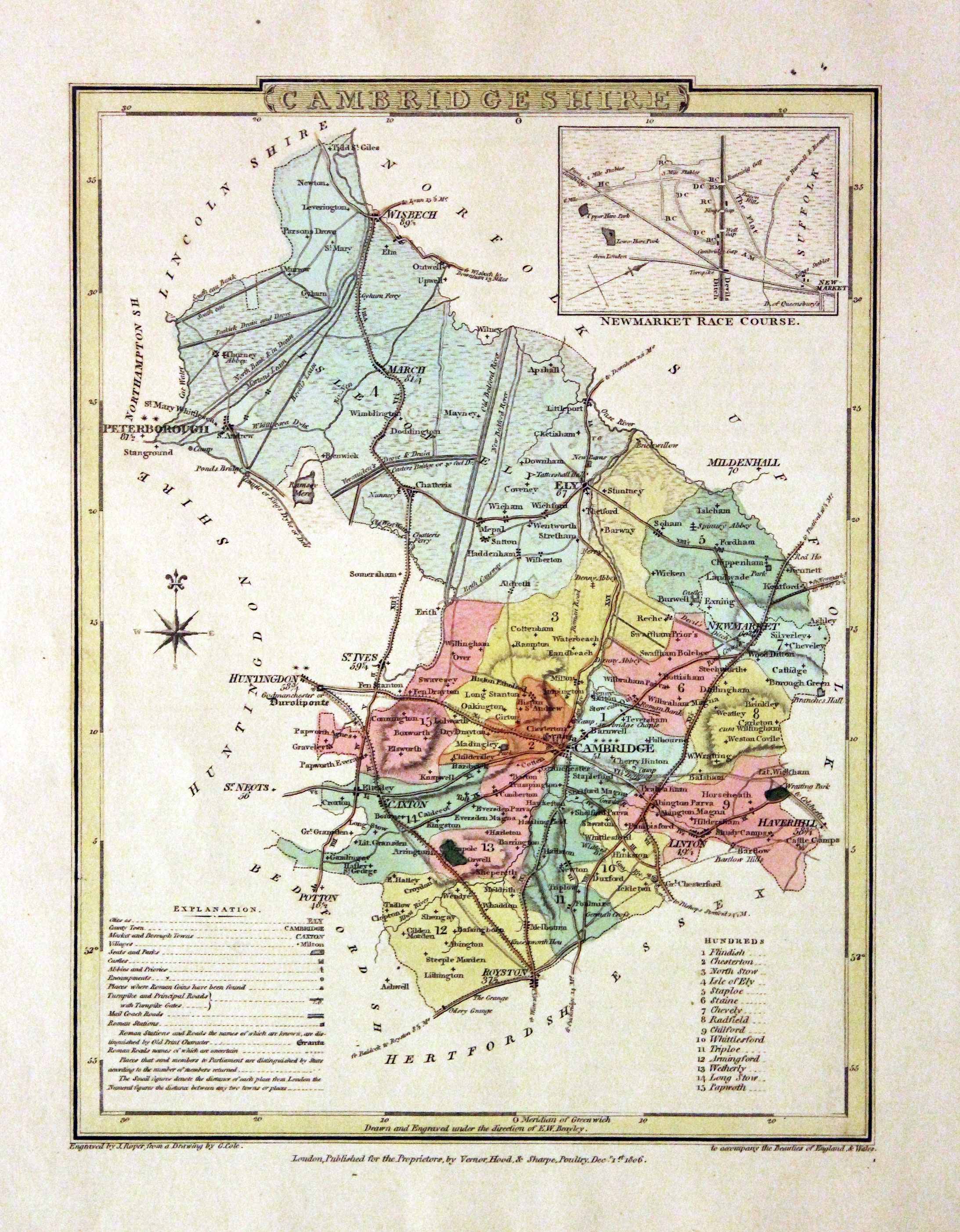 Map of Cambridgeshire John Cary 1793