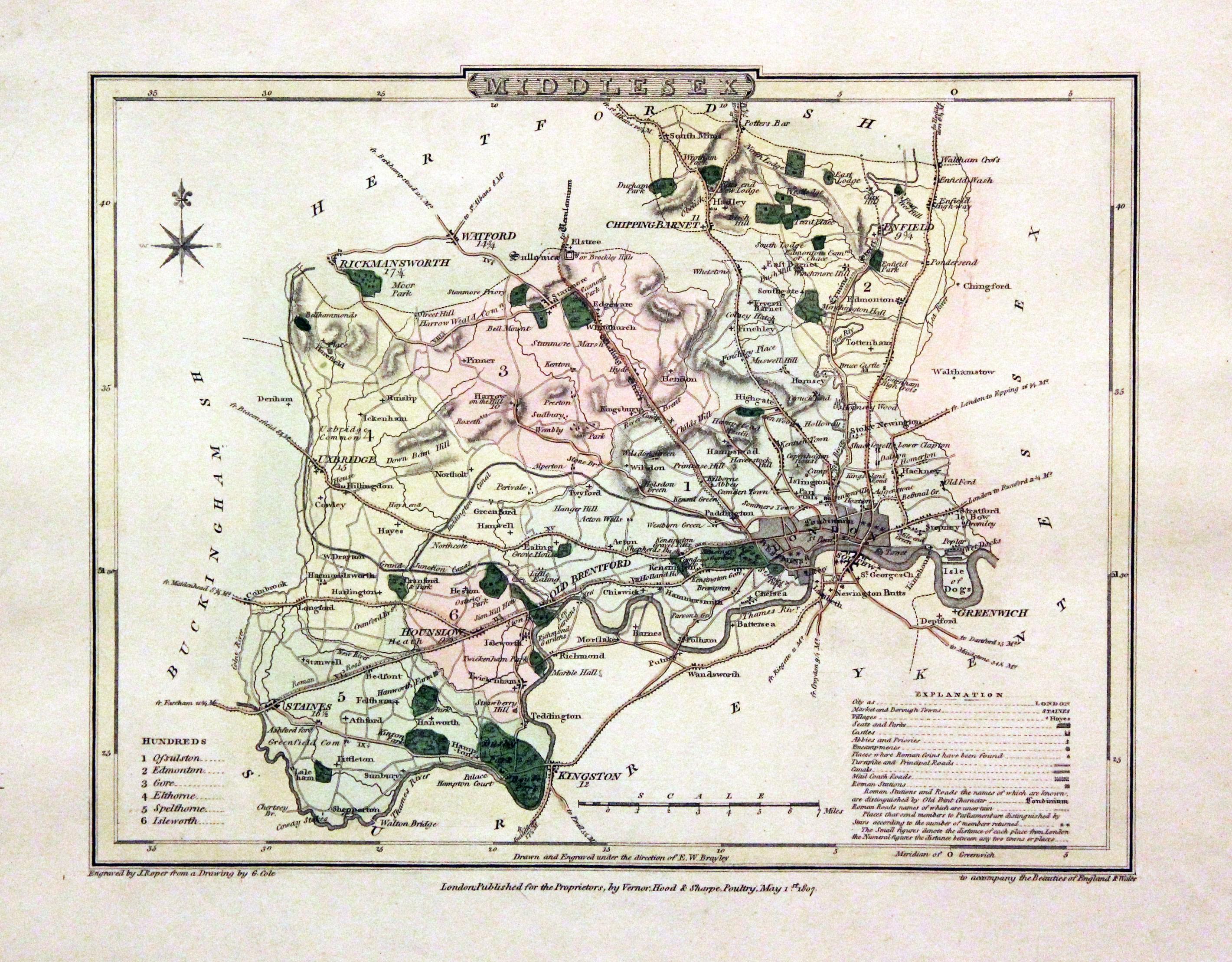 Middlesex by George Cole and John Roper 1810  Middlesex by George Cole and John Roper 1810