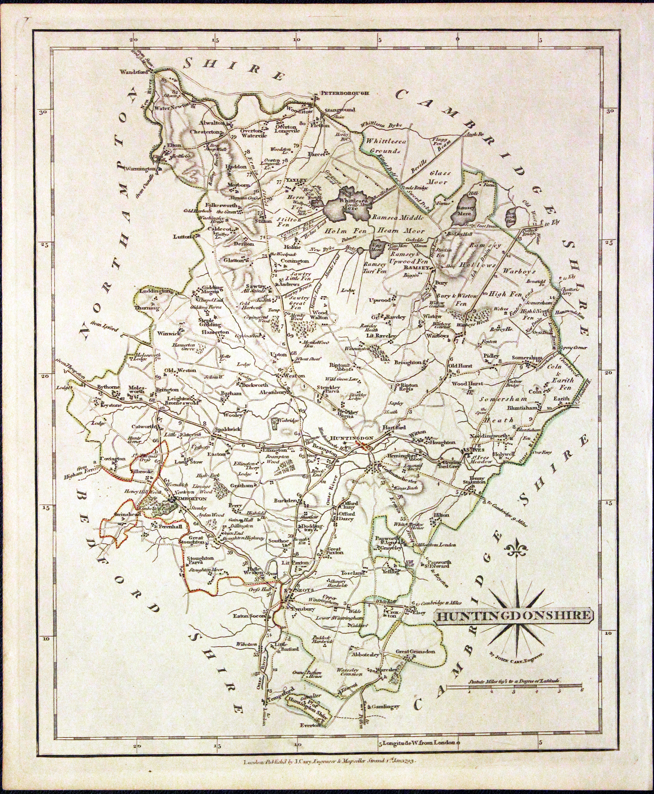 Huntingdonshire, John Cary, 1793  Huntingdonshire, John Cary, 1793