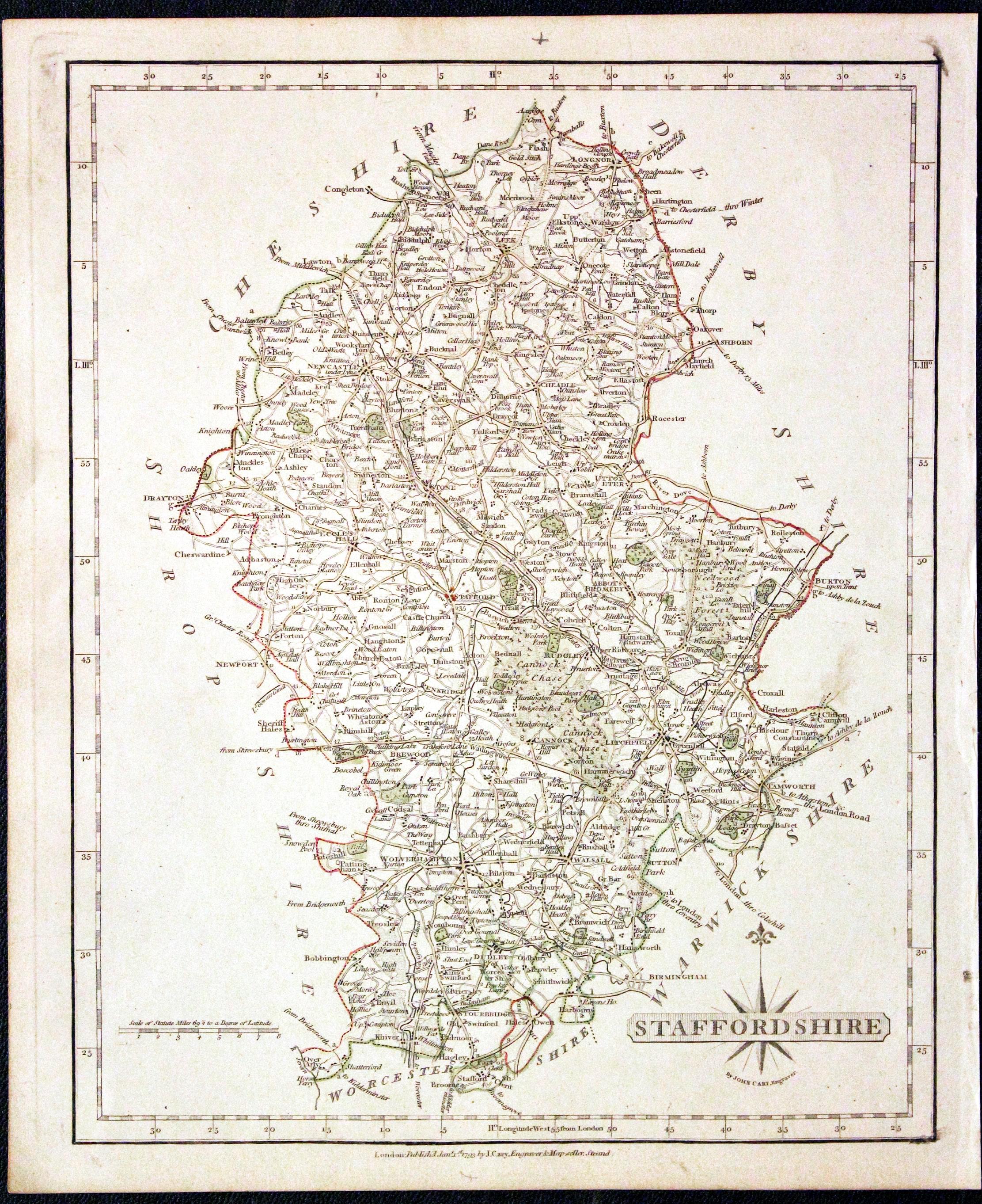 Staffordshire, John Cary, 1793