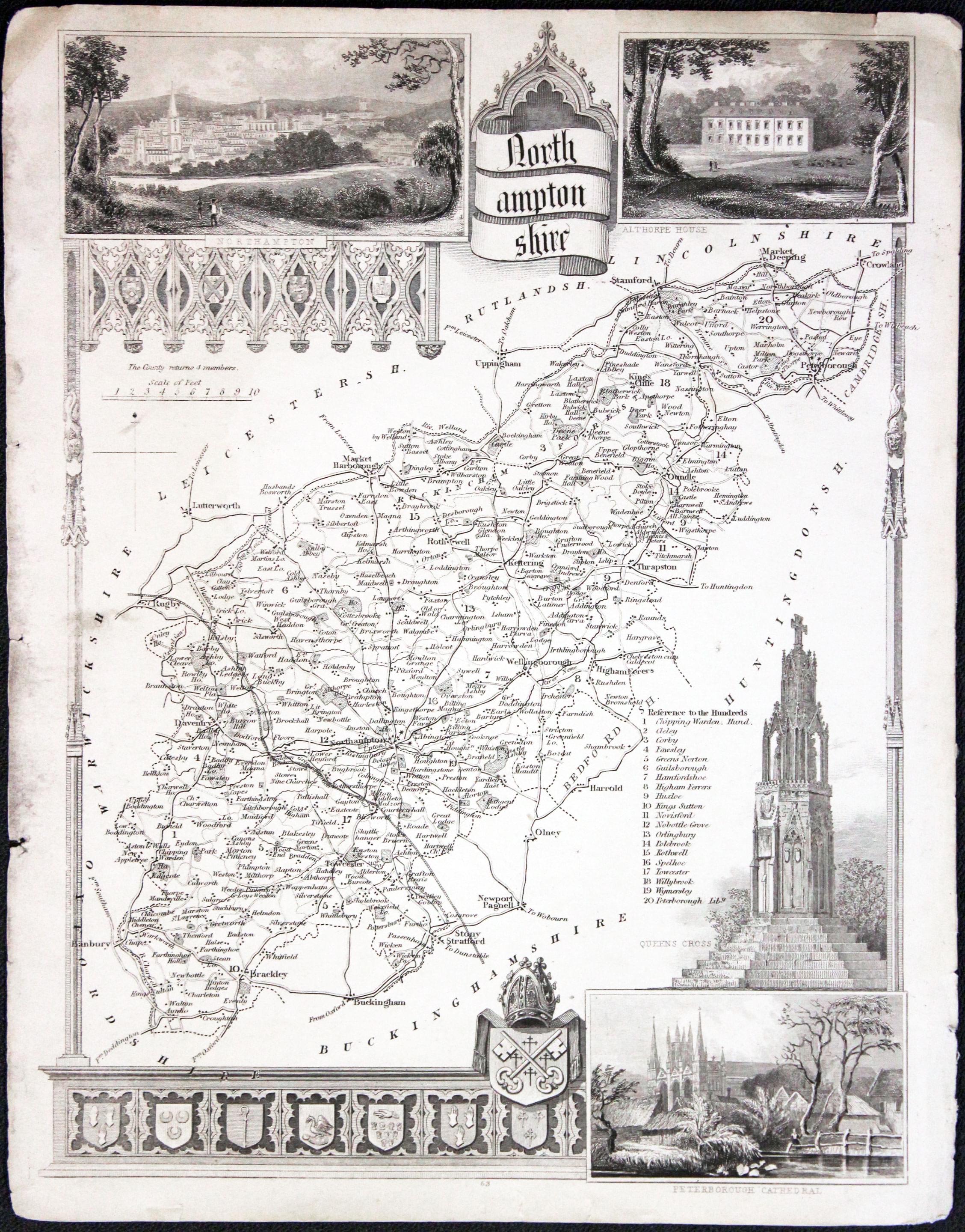 Northamptonshire, Thomas Moule, c.1850  Northamptonshire, Thomas Moule, c.1850