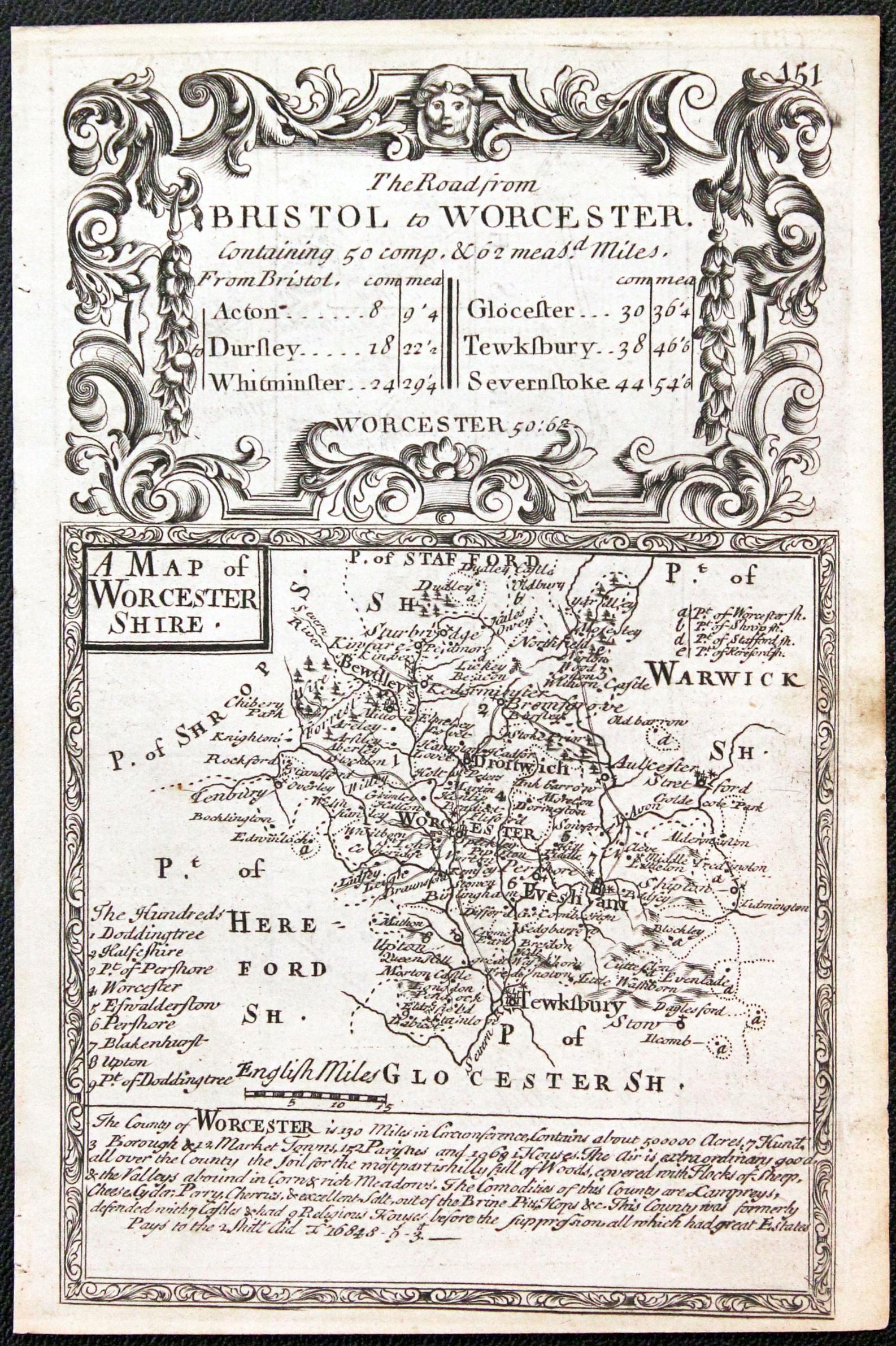 Worcestershire, John Owen / Emanuel Bowen, c.1730  Worcestershire, John Owen / Emanuel Bowen, c.1730
