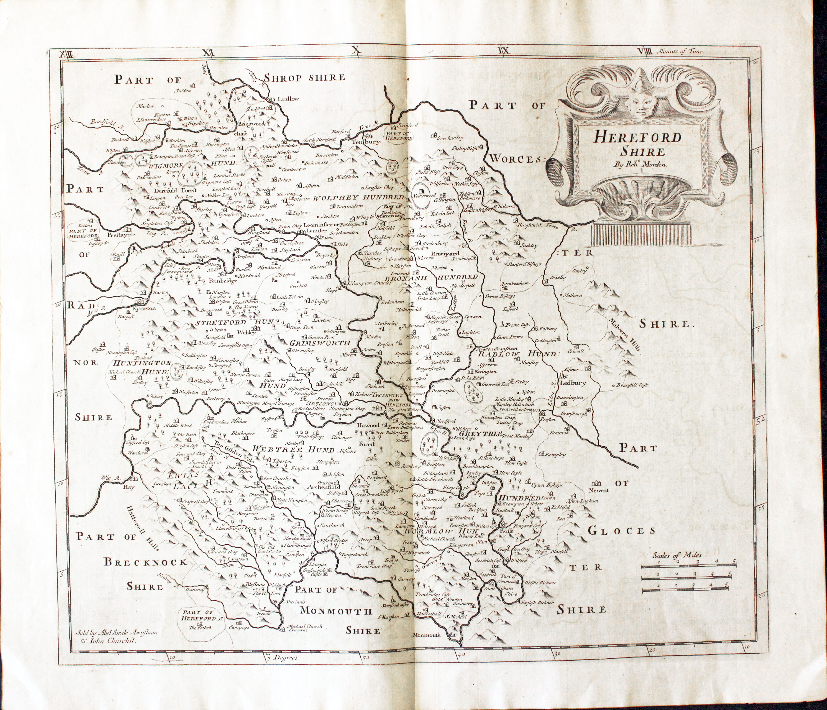 Map of Herefordshire by Robert Morden  Map of Herefordshire by Robert Morden