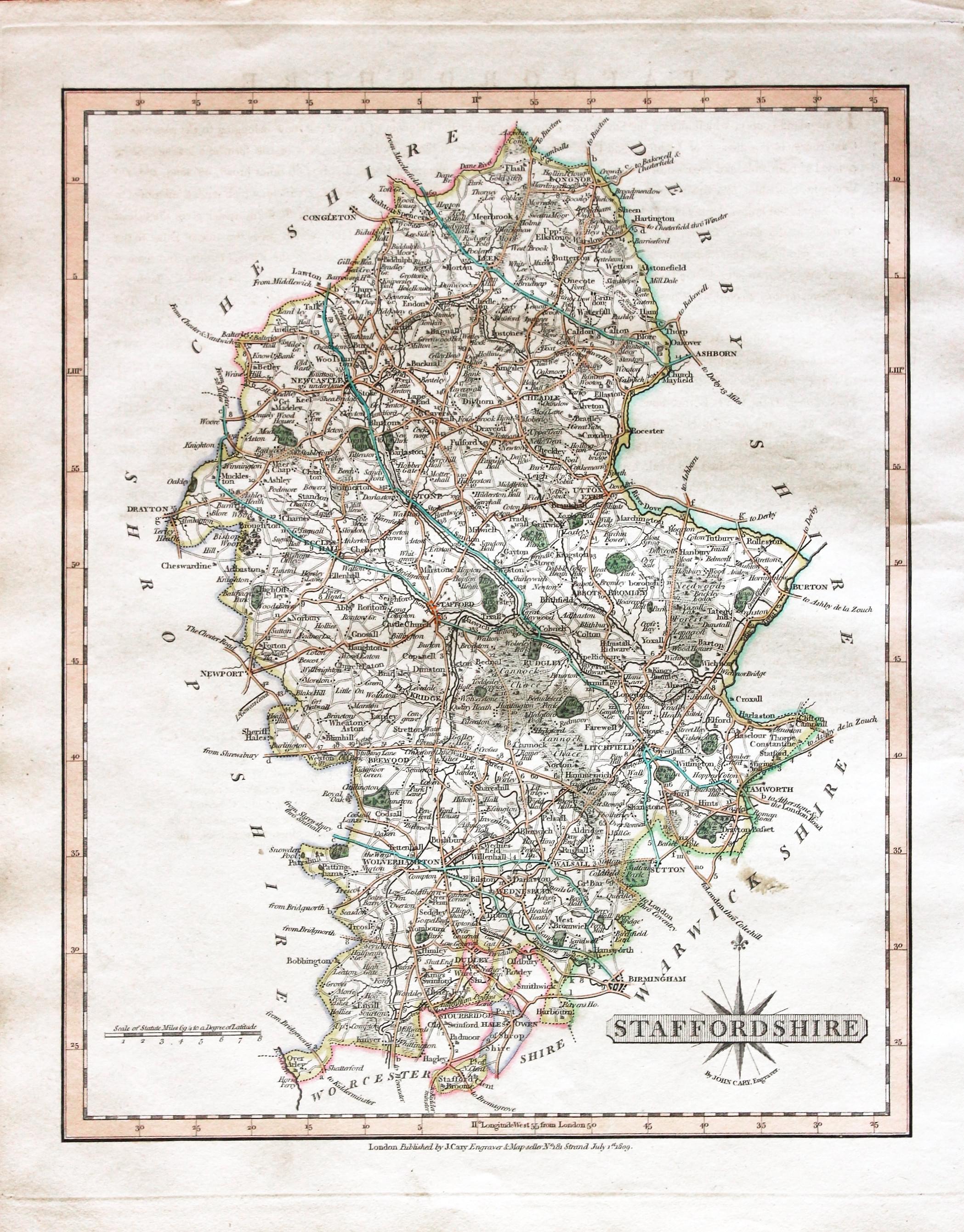 Staffordshire, John Cary, 1809