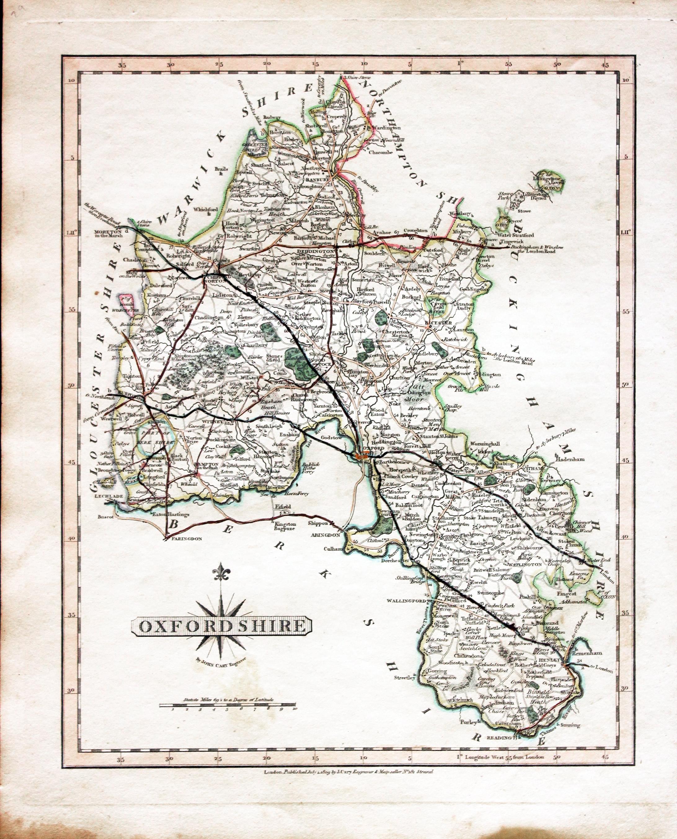 Oxfordshire, John Cary, 1809