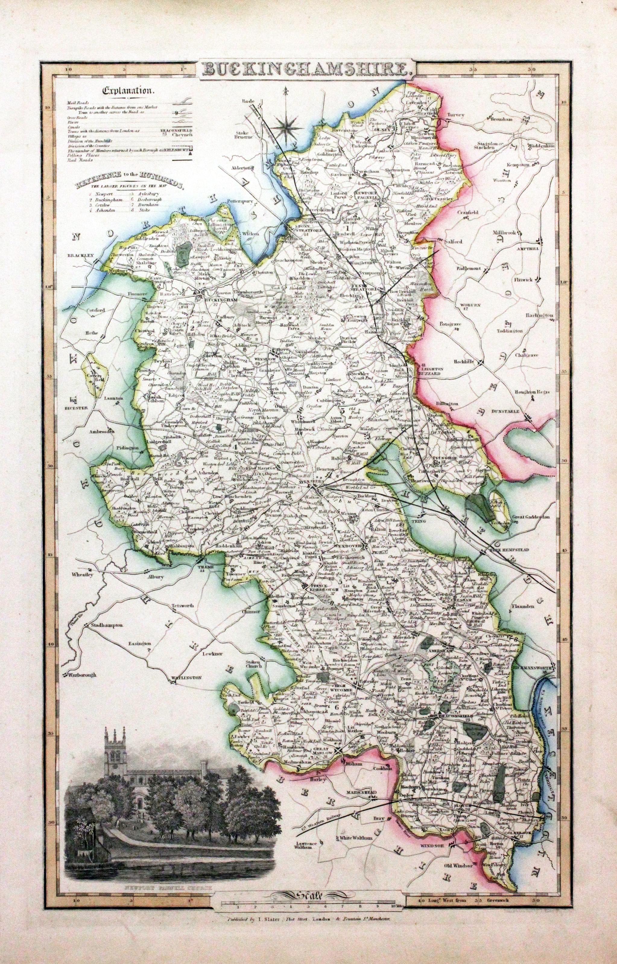 Map of Buckinghamshire by James Pigot  Map of Buckinghamshire by James Pigot