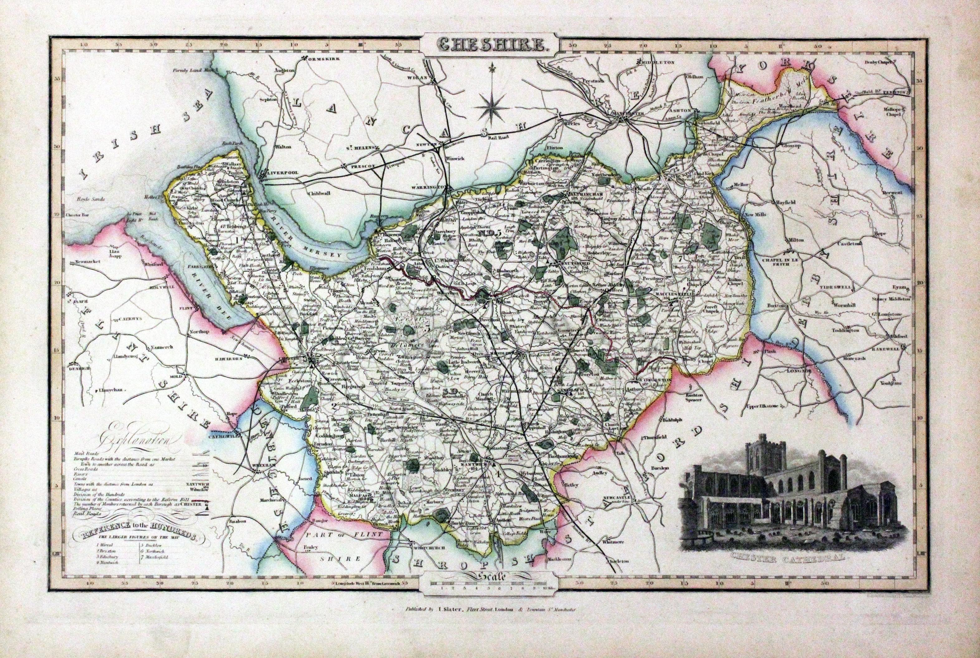 Map of Cheshire by James Pigot  Map of Cheshire by James Pigot