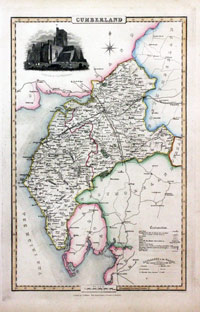Map of Cumberland by James Pigot