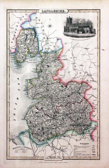 Map of Lancashire by James Pigot